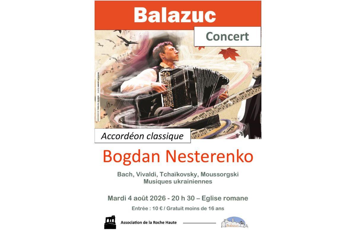 Bogdan NESTERENKO    le 4 août Eglise Romane  20h30