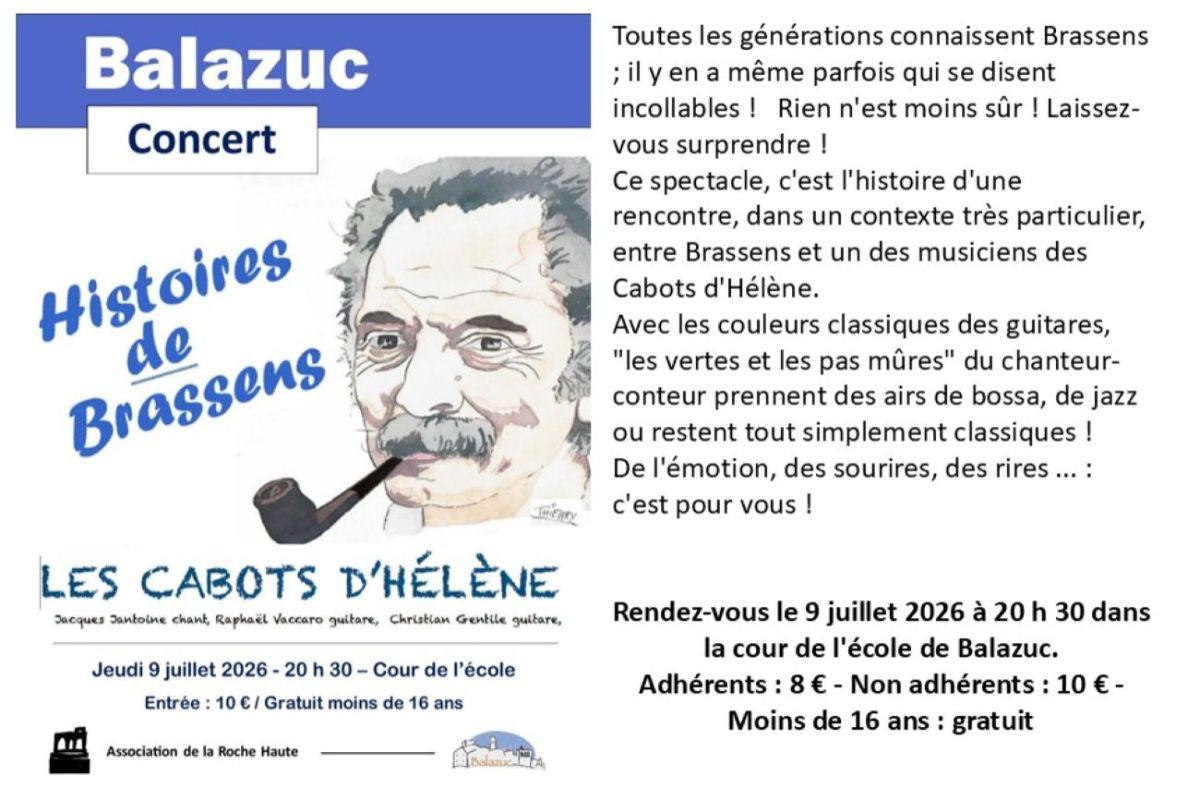 CONCERT BRASSENS 9 JUILLET 2026 20 H 30